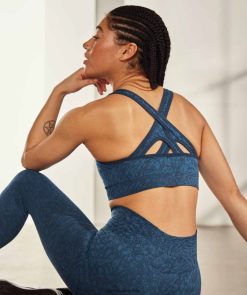 衣類 Gymshark 適応動物シームレススポーツブラ ワイルド |海軍 女性 T2X264227