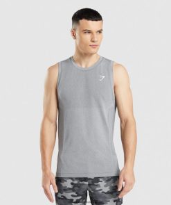 衣類 Gymshark 重要なシームレス軽戦車 チャコールグレーメランジ 男性 T2X264962