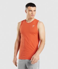 衣類 Gymshark 重要なシームレス軽戦車 パパイヤオレンジマール 男性 T2X264900