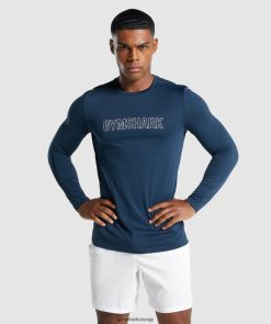 衣類 Gymshark 長袖グラフィックTシャツが入荷 海軍 男性 T2X264669