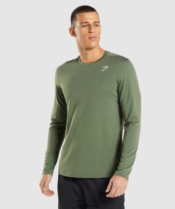 衣類 Gymshark 長袖Tシャツ入荷 コアオリーブ 男性 T2X264637