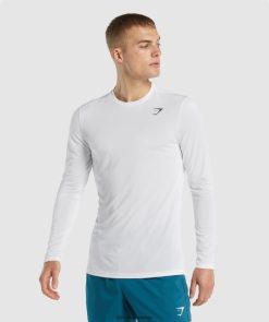 衣類 Gymshark 長袖Tシャツ入荷 白 男性 T2X264649