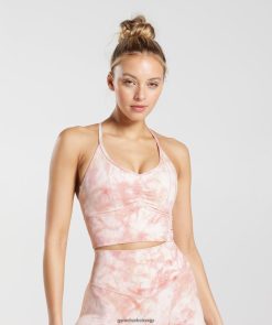 衣類 Gymshark Elevate スプレー染料延縄スポーツブラ ホワイト/ミスティピンク/スカンジピンク 女性 T2X264133
