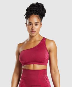 衣類 Gymshark wtflex シームレス ワンショルダー スポーツ ブラ スグリピンク/フルオフューシャ/マゼンタピンク 女性 T2X264213